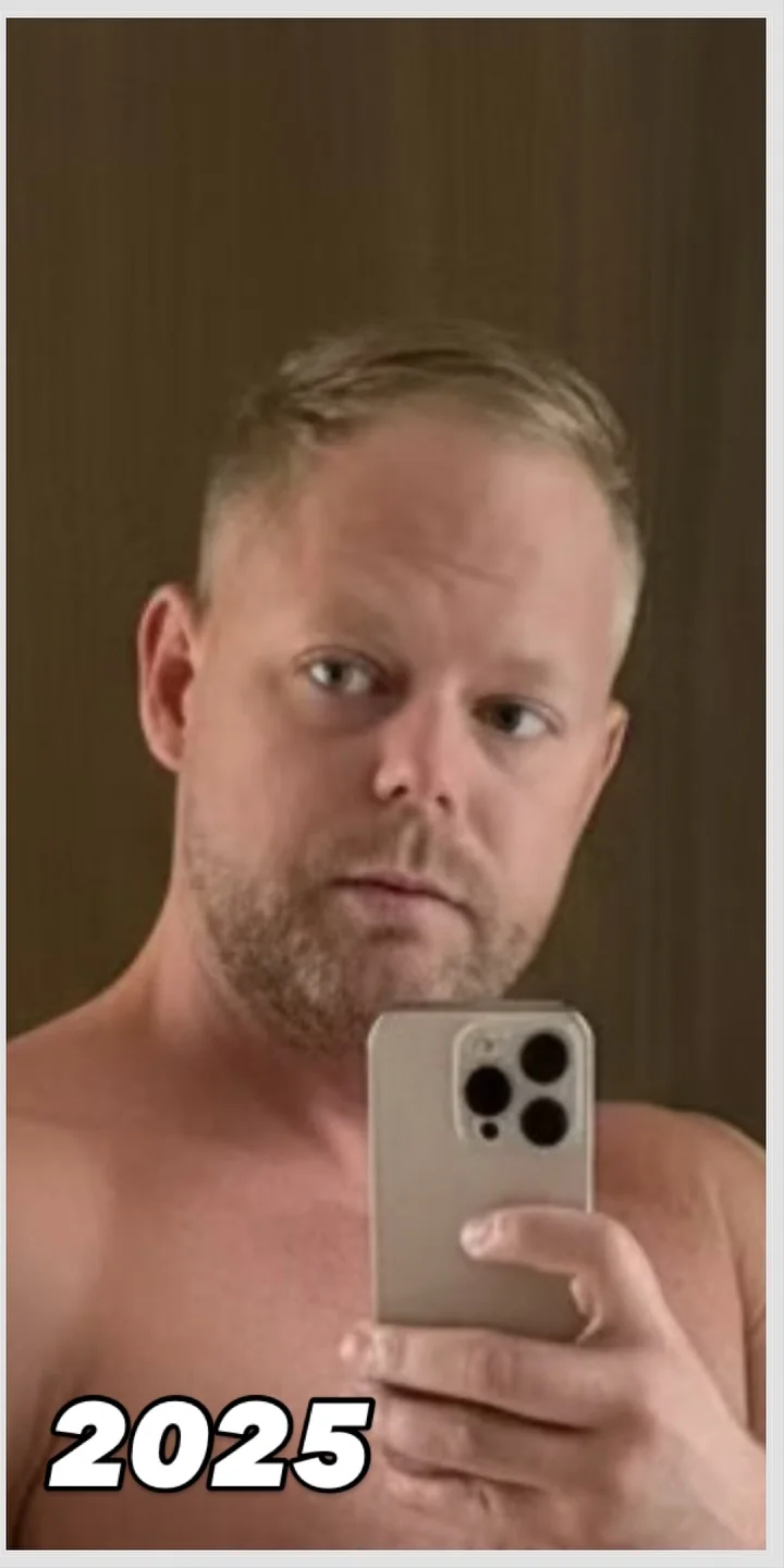 Damien Pearl in 2025, after losing 60kg