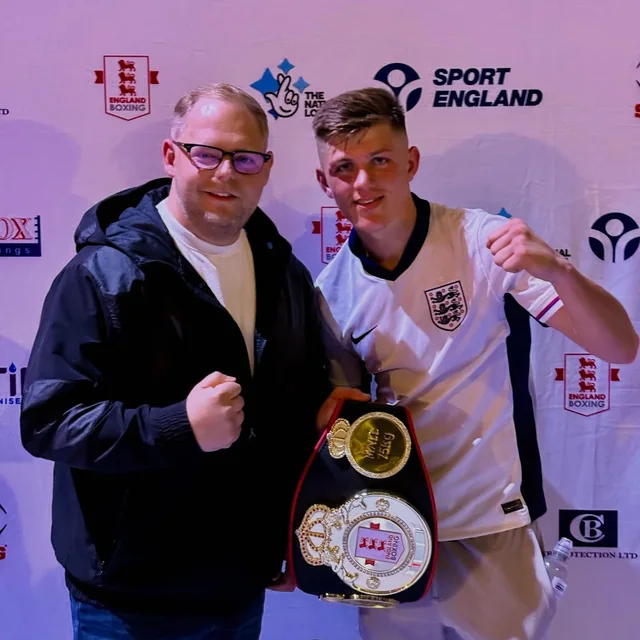 Damien Pearl, BoxCross sponsored athlete Harley Burrows, ABA national champion, April 2025